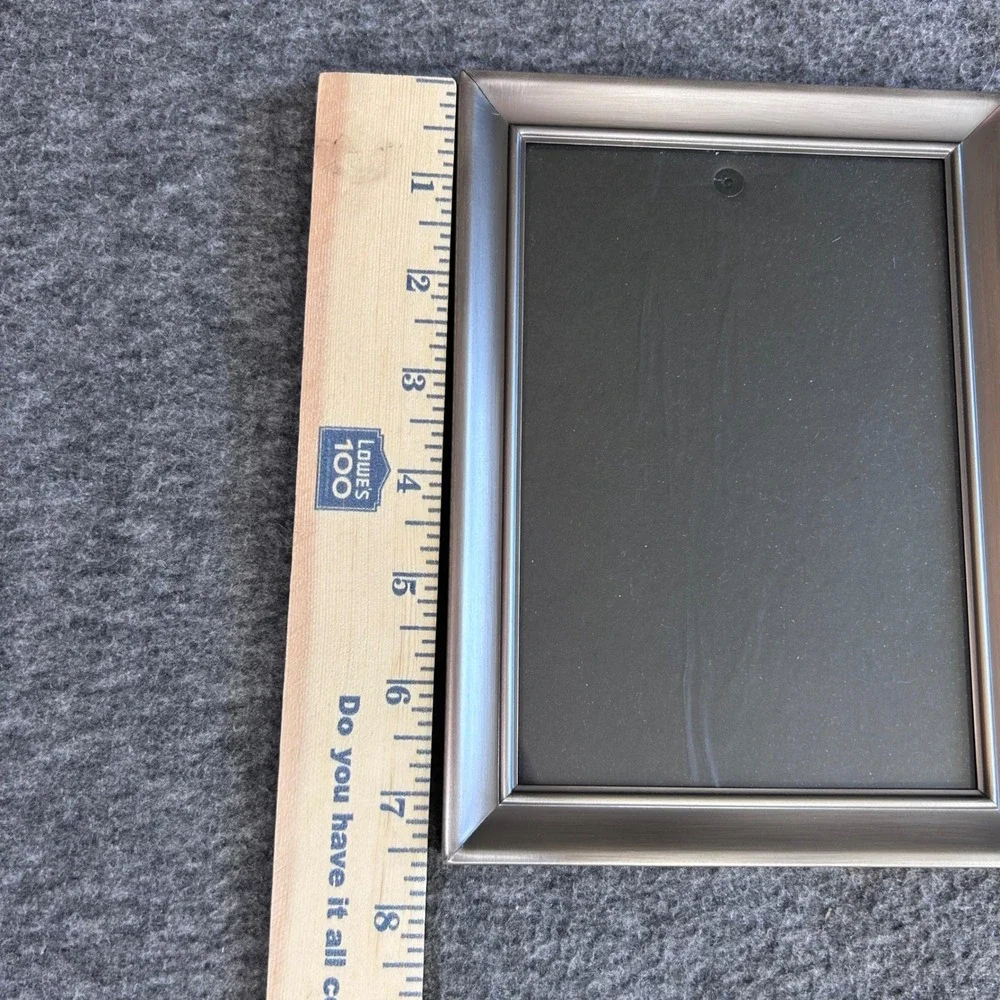 Malden Brushed Silver Metal Double Hinged 5x7 Picture Frame Beveled Tabletop